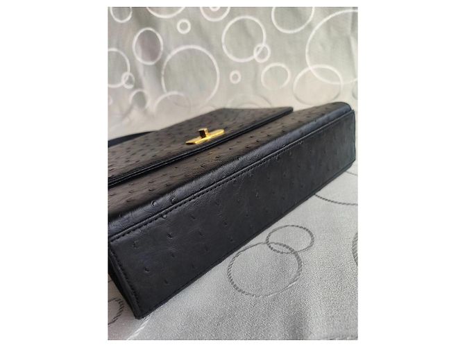 Autre Marque Takechi Borsa in pelle di struzzo nera Nero - vista 10