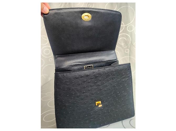 Autre Marque Takechi Borsa in pelle di struzzo nera Nero - vista 4