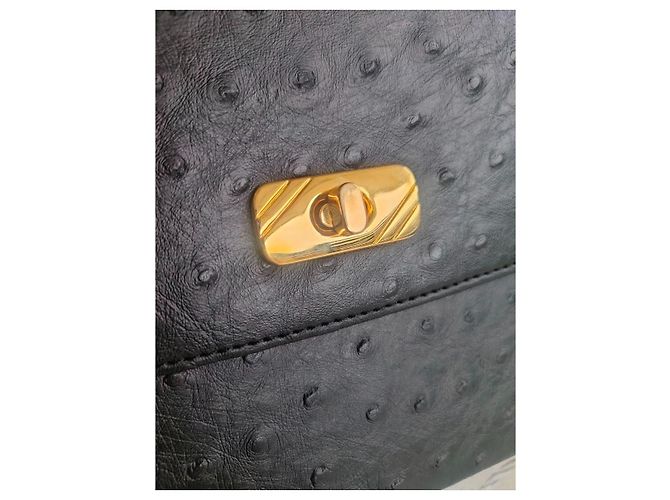 Autre Marque Takechi Borsa in pelle di struzzo nera Nero - vista 9