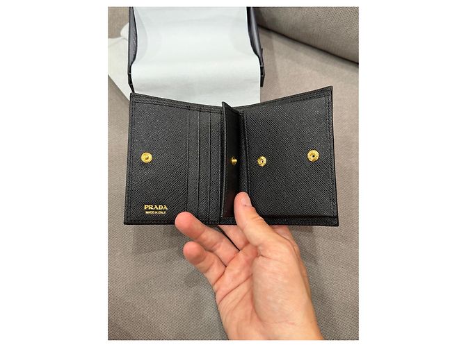 Prada Saffiano leather wallet black - view 7