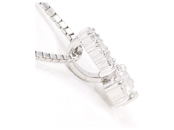 Autre Marque Collana in oro bianco 18K e platino con diamante D'oro - vista 2