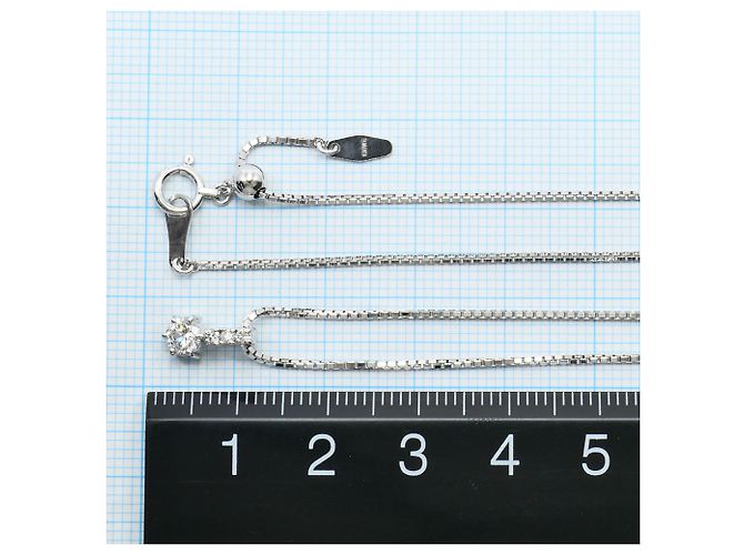 Autre Marque Collana in oro bianco 18K e platino con diamante D'oro - vista 5