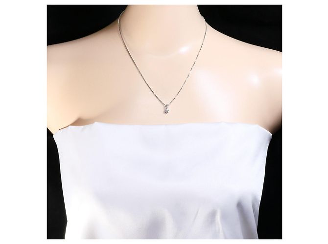 Autre Marque Collana in oro bianco 18K e platino con diamante D'oro - vista 6