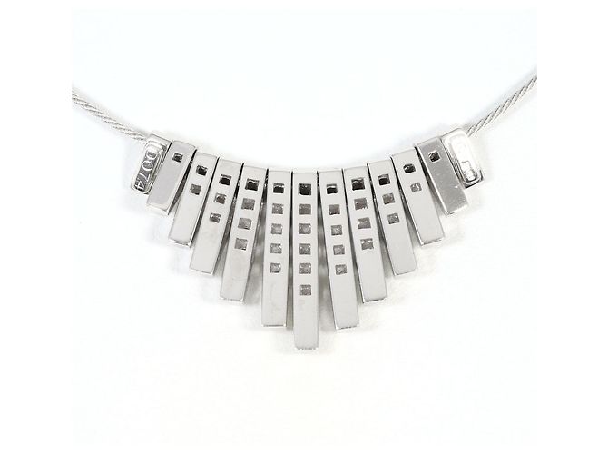 Autre Marque Elegante collana in oro bianco 18K con diamante D'oro - vista 3