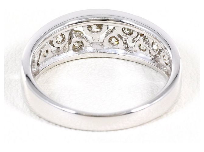 Autre Marque Eleganter 18K Weißgold-Ring mit Diamant Golden - Ansicht 4