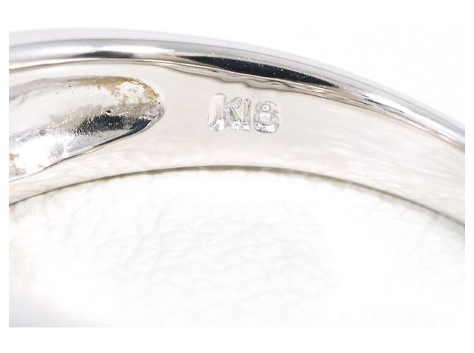 Autre Marque Eleganter 18K Weißgold-Ring mit Diamant Golden - Ansicht 5