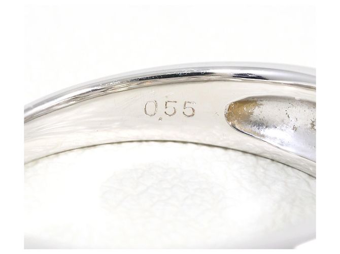 Autre Marque Eleganter 18K Weißgold-Ring mit Diamant Golden - Ansicht 6