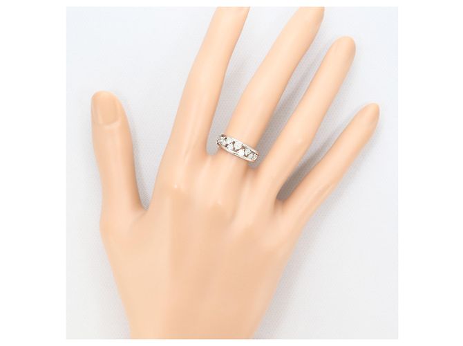 Autre Marque Eleganter 18K Weißgold-Ring mit Diamant Golden - Ansicht 7