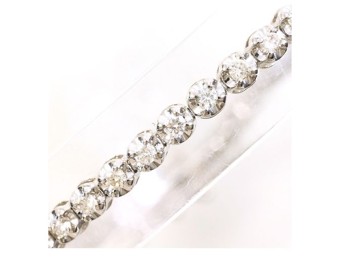 Autre Marque Bracciale con charm in oro bianco 18K con diamante D'oro - vista 2