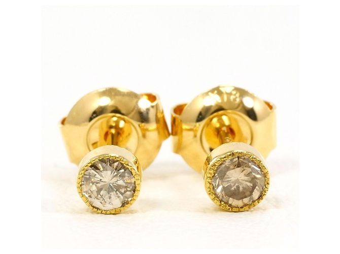 Autre Marque Orecchini a lobo in oro giallo 18K e diamanti D'oro - vista 2