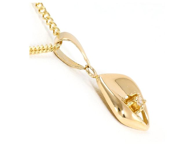 Autre Marque 18K Gelbgoldhalskette mit Diamant Golden - Ansicht 2