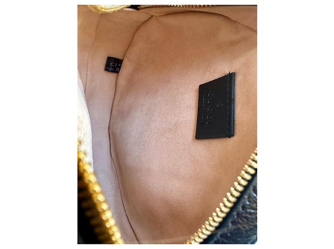 Gucci Ophidia Mini Borsa Rotonda in Velluto Rosso e Pelle Verniciata Nera Nero - vista 6