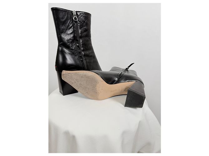 Aeyde Botines de cuero negros - vista 9