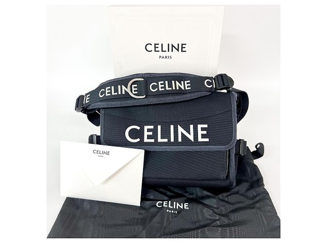 Céline Celine Logo Trekking Messenger Nylon Small Nero - vista 2