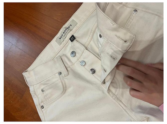 Autre Marque Roy Roger's Straight Leg Boyfriend Jeans Aus weiß - Ansicht 6