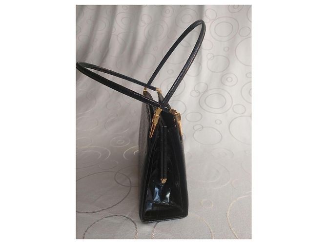 Borsa Zagliani in pelle di coccodrillo nero - vista 11