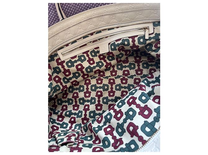 Gucci Borsa a mano Boston Joy in pelle Crema - vista 13