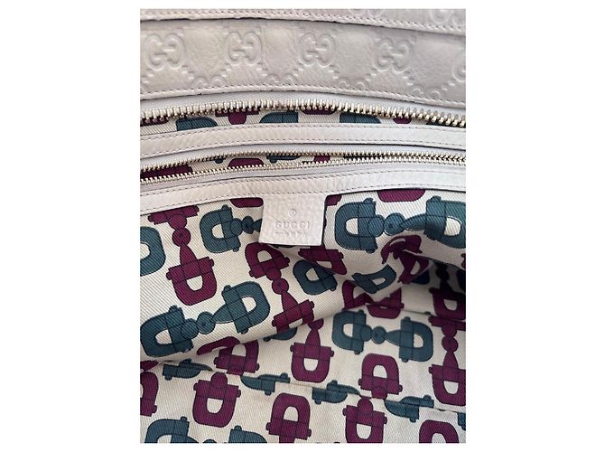 Gucci Borsa a mano Boston Joy in pelle Crema - vista 14