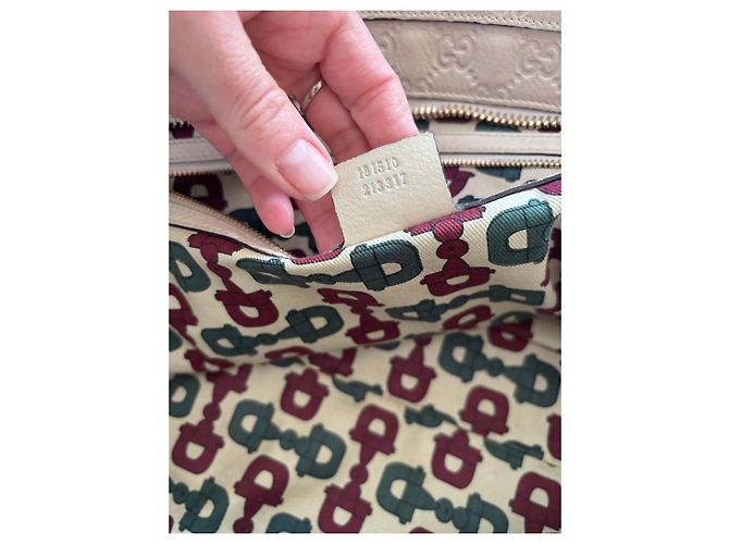 Gucci Borsa a mano Boston Joy in pelle Crema - vista 15