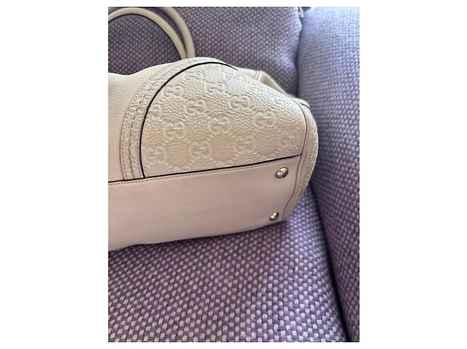 Gucci Borsa a mano Boston Joy in pelle Crema - vista 7