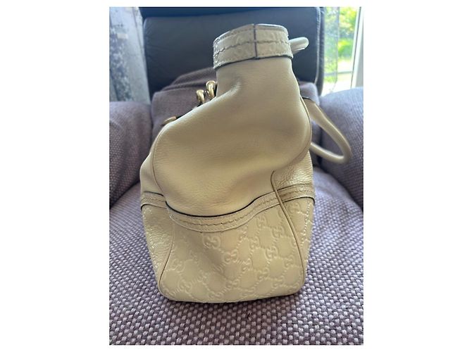 Gucci Borsa a mano Boston Joy in pelle Crema - vista 9