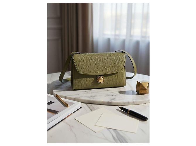 Borsa a tracolla Nina Ricci in pelle testurizzata verde - vista 15
