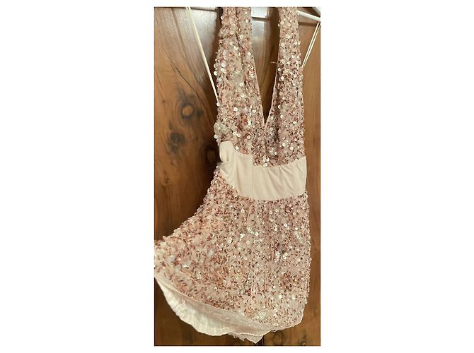 Abito da sera in seta e paillettes Patrizia Pepe Beige D'oro - vista 10
