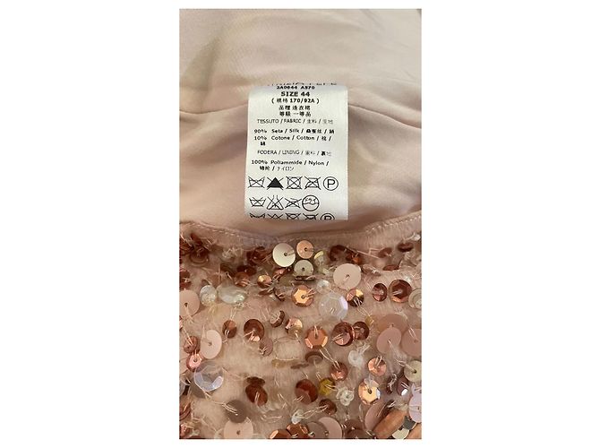 Abito da sera in seta e paillettes Patrizia Pepe Beige D'oro - vista 13