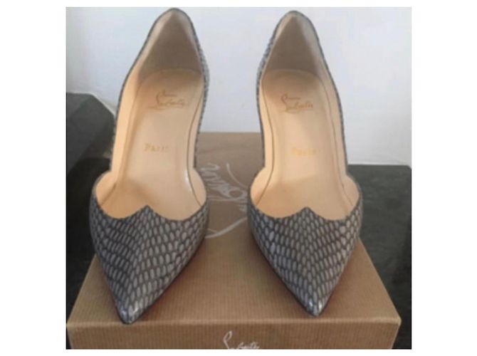 Christian Louboutin Malachic Décolleté Python Grigio Stampa python - vista 4