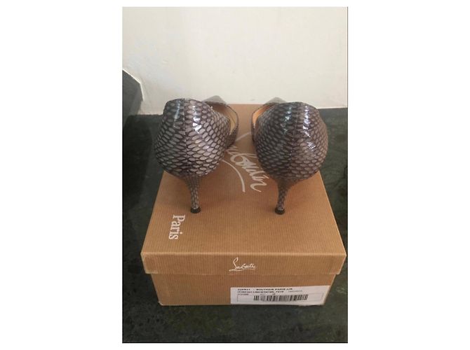 Christian Louboutin Malachic Décolleté Python Grigio Stampa python - vista 5