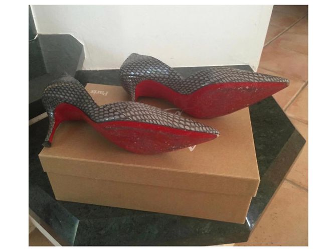 Christian Louboutin Malachic Décolleté Python Grigio Stampa python - vista 6