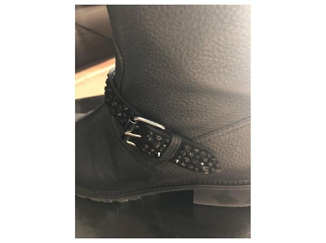 Giuseppe Zanotti Botas Biker de cuero negro - vista 7