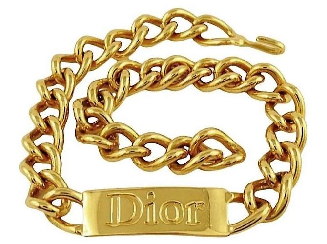 Collier Gourmette Christian Dior Placcato Oro D'oro - vista 2