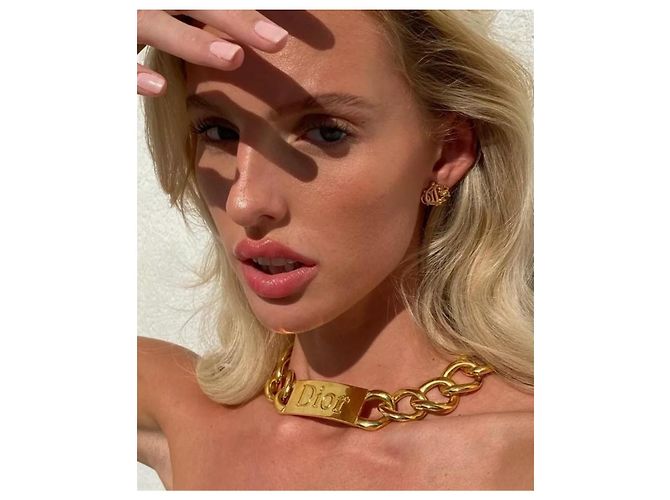 Collier Gourmette Christian Dior Placcato Oro D'oro - vista 6