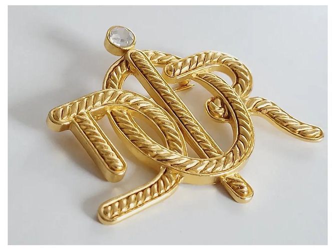 Spilla Christian Dior Logo Placcata Oro D'oro - vista 7