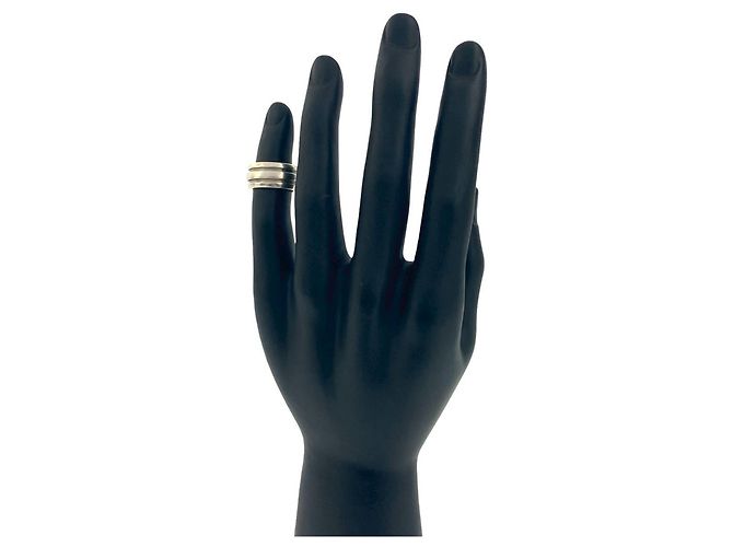 Tiffany & Co Tiffany Grooved Double Line Band Ring Silber - Ansicht 2
