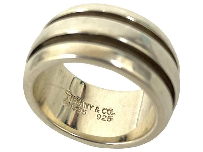 Tiffany & Co Tiffany Grooved Double Line Band Ring Silber - Ansicht 3