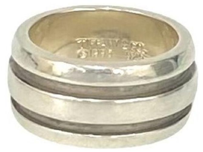 Tiffany & Co Tiffany Grooved Double Line Band Ring Silber - Ansicht 4