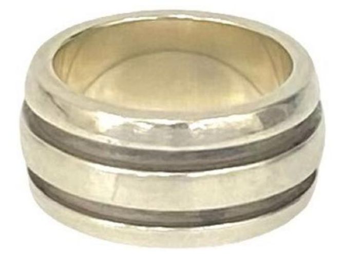 Tiffany & Co Tiffany Grooved Double Line Band Ring Silber - Ansicht 5