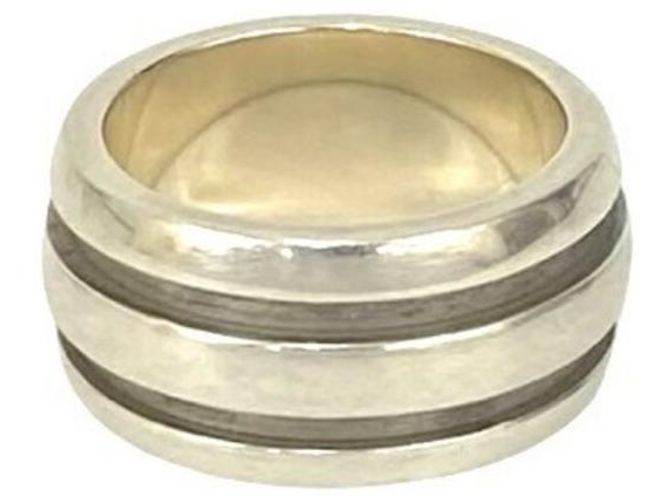 Tiffany & Co Tiffany Grooved Double Line Band Ring Silber - Ansicht 6