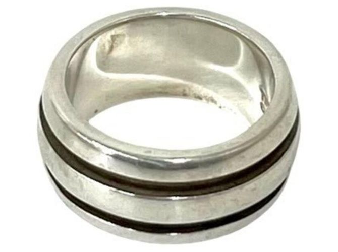 Tiffany & Co Anello Tiffany Grooved Double Line Argento - vista 5
