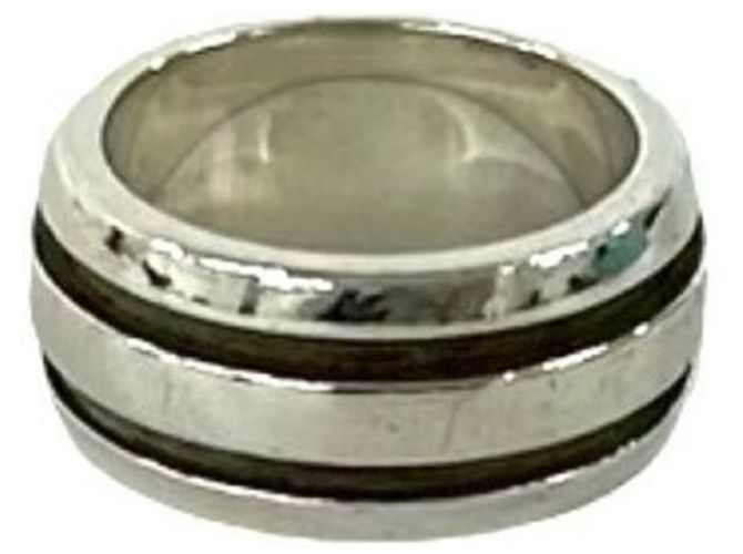 Tiffany & Co Tiffany Grooved Double Line Band Ring Silber - Ansicht 5