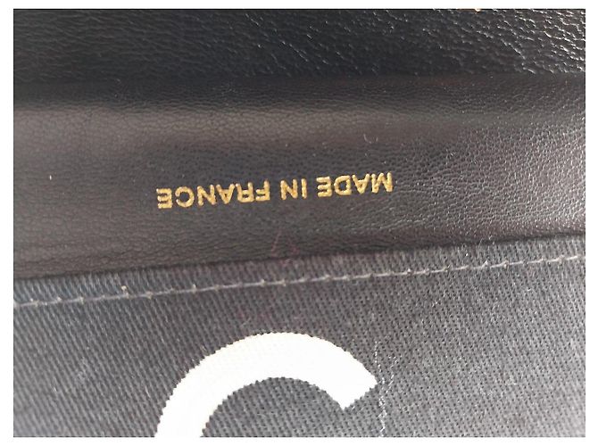 Chanel Logo Canvas Shopper Schwarz Weiß - Ansicht 4