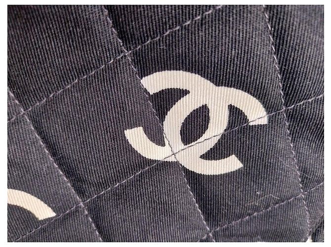 Chanel Logo Canvas Shopper Schwarz Weiß - Ansicht 9