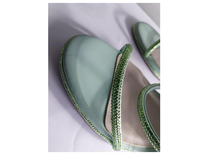 Rene Caovilla René Caovilla Sandali Tacchi Alti in Pelle Verde Menta con Strass Verde chiaro - vista 6