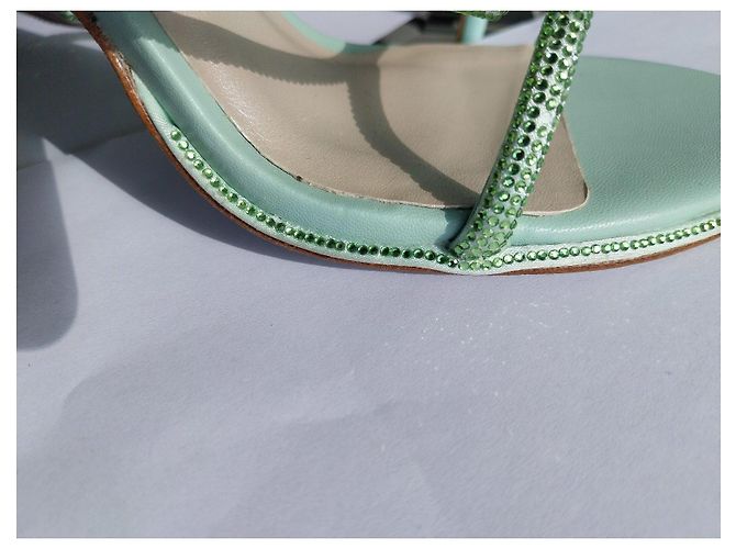 Rene Caovilla René Caovilla Sandali Tacchi Alti in Pelle Verde Menta con Strass Verde chiaro - vista 8