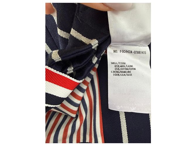Thom Browne Minifalda de lana a rayas azul marino Blanco - vista 4