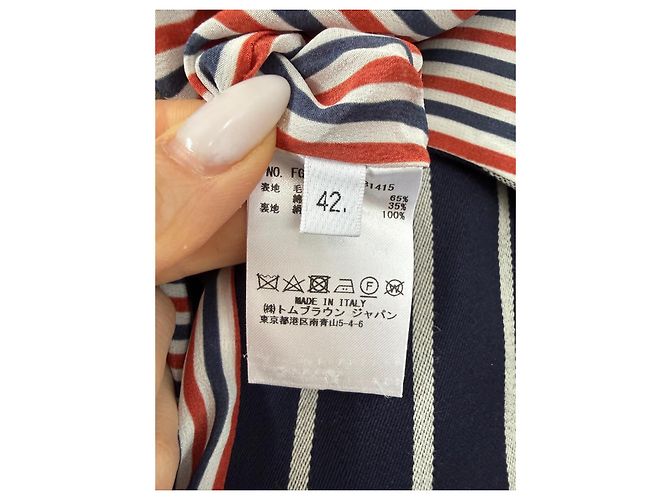 Thom Browne Minifalda de lana a rayas azul marino Blanco - vista 5