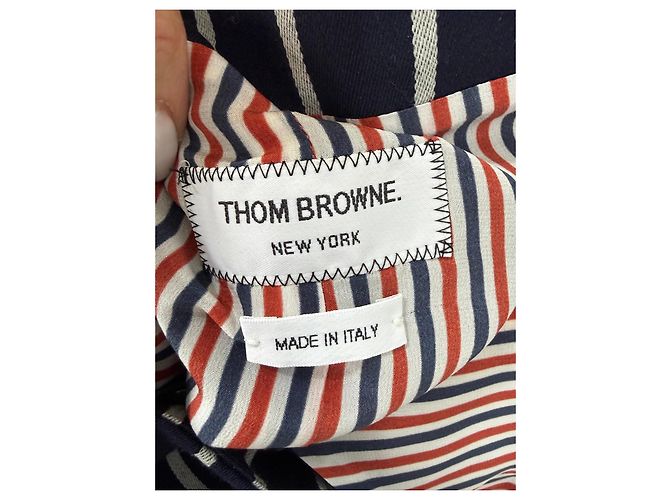 Thom Browne Minifalda de lana a rayas azul marino Blanco - vista 6
