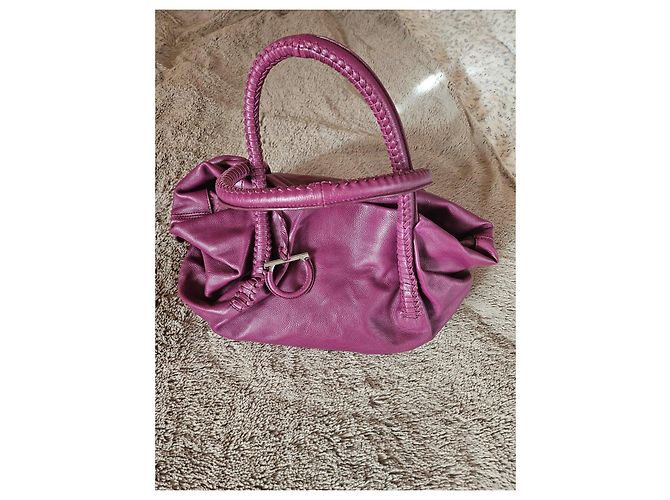 Salvatore Ferragamo Borsa Hobo Gancini in Pelle Viola Porpora - vista 10
